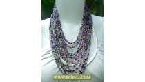 Necklace Beaded Coloring Multi Strand